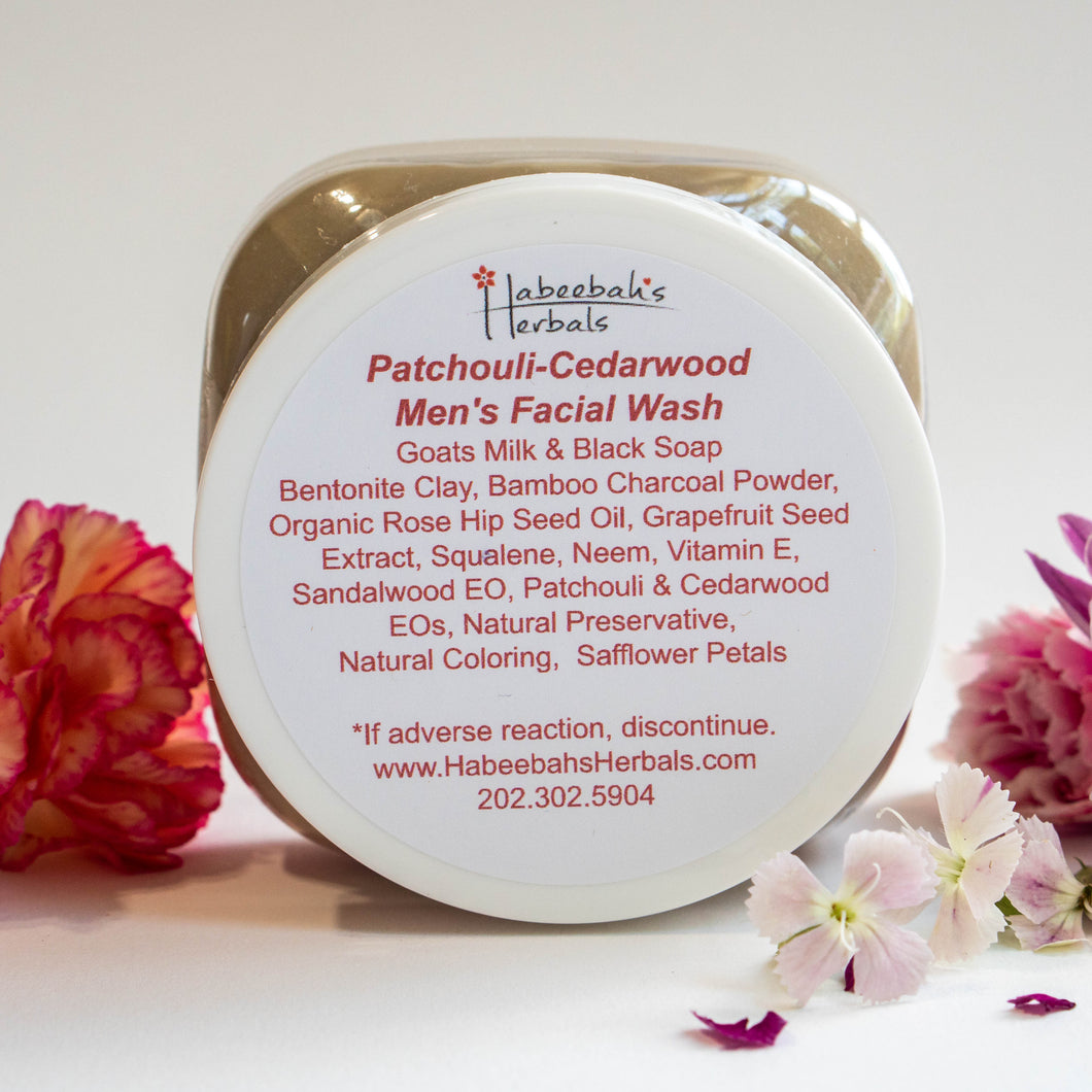 Men’s Patchouli-Cedarwood Facial Wash & Shaving Soap